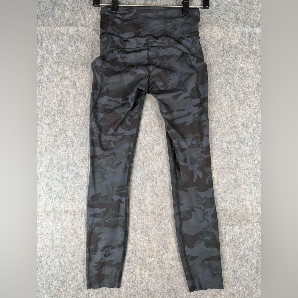 LULULEMON Fast Free Crop II  Reflective‎ Nulux Incognito Camo Leggings-Size 4 - Picture 7 of 11
